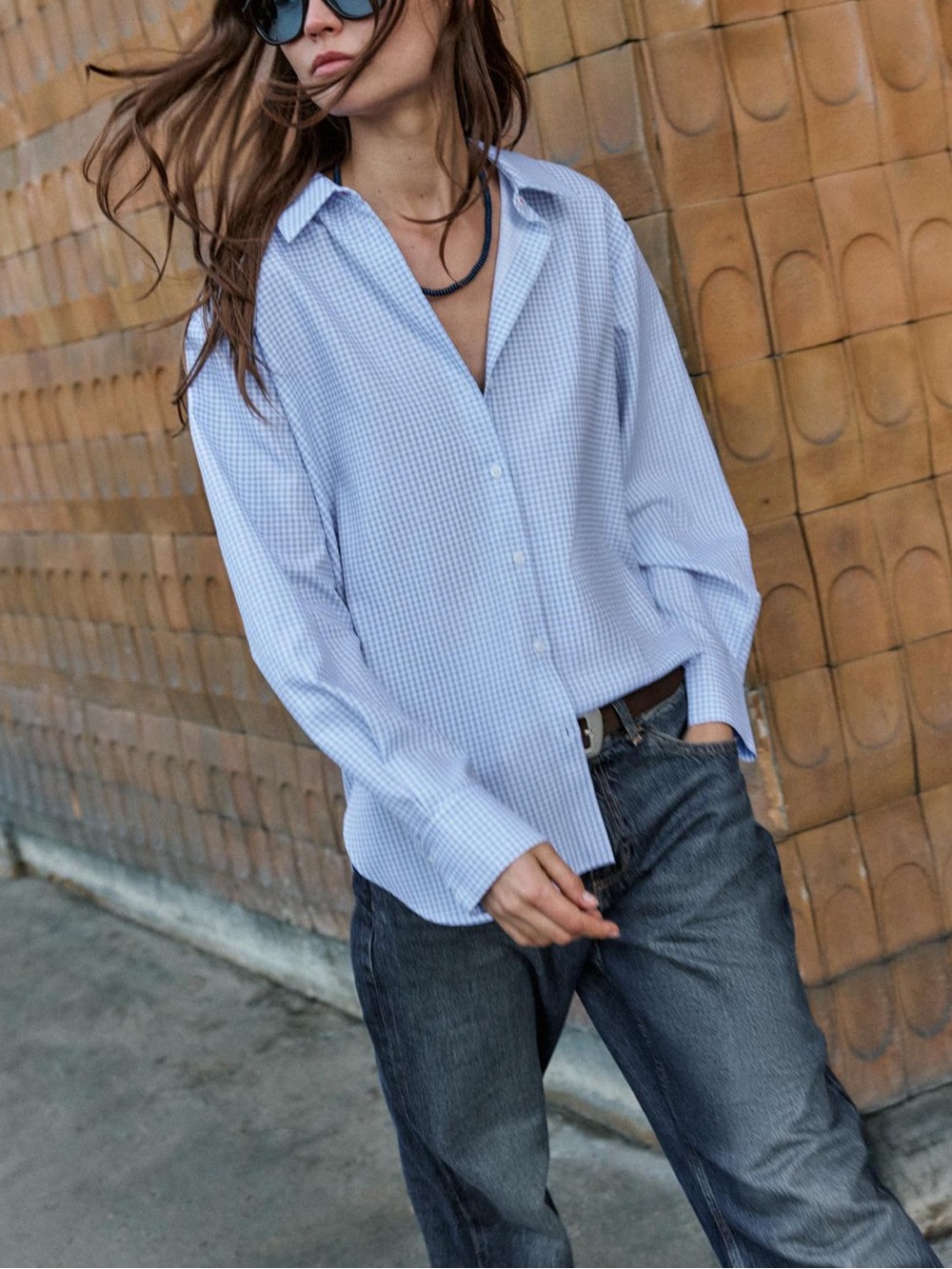 ZARA plaid oxford shirt